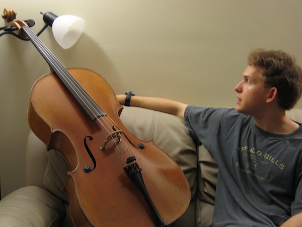 Me contemplating a cello